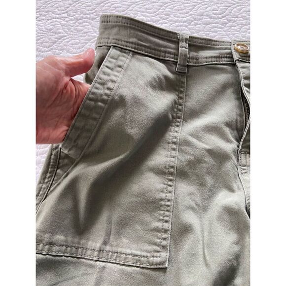 A New Day Utility Pants Size 6 Army Green Casual Straight Leg Cotton Blend Pants - Picture 5 of 9